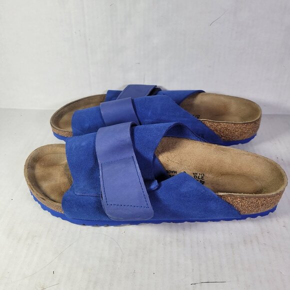 Birkenstock Unisex Blue Suede Adjustable Strap Sandals Size W11/M9 - Picture 1 of 7